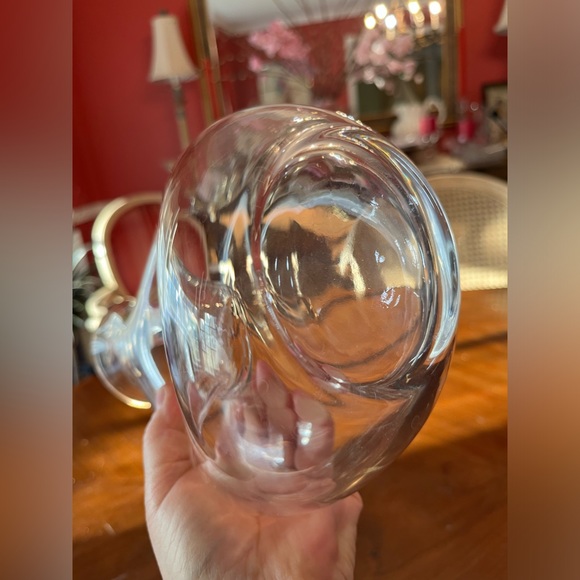 Bormioli Rocco Clear Glass 50oz. Carafe/Wine Decanter w artistic grip, Italy - Picture 3 of 14